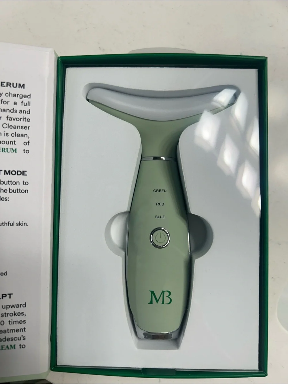 Mario Badescu Mint Green Triple Light Thermal Face & Neck Massager